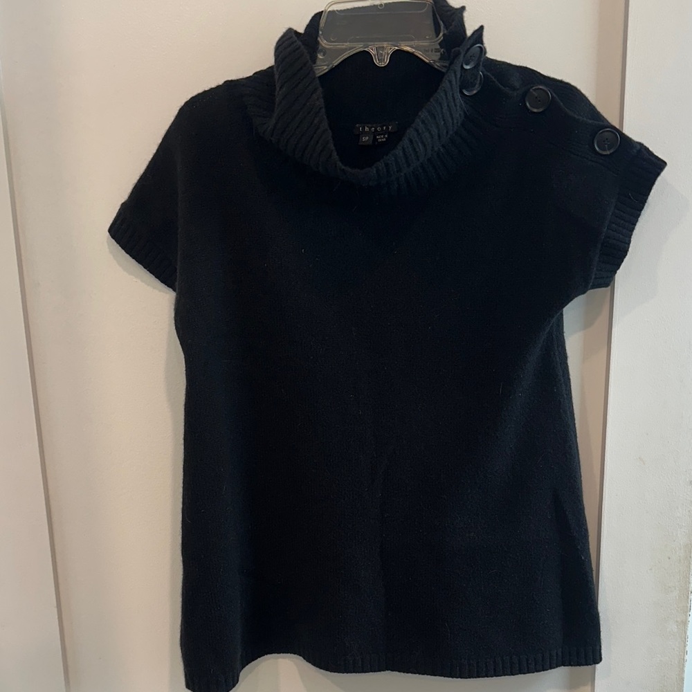 Theory Black Cowl Neck Sweater